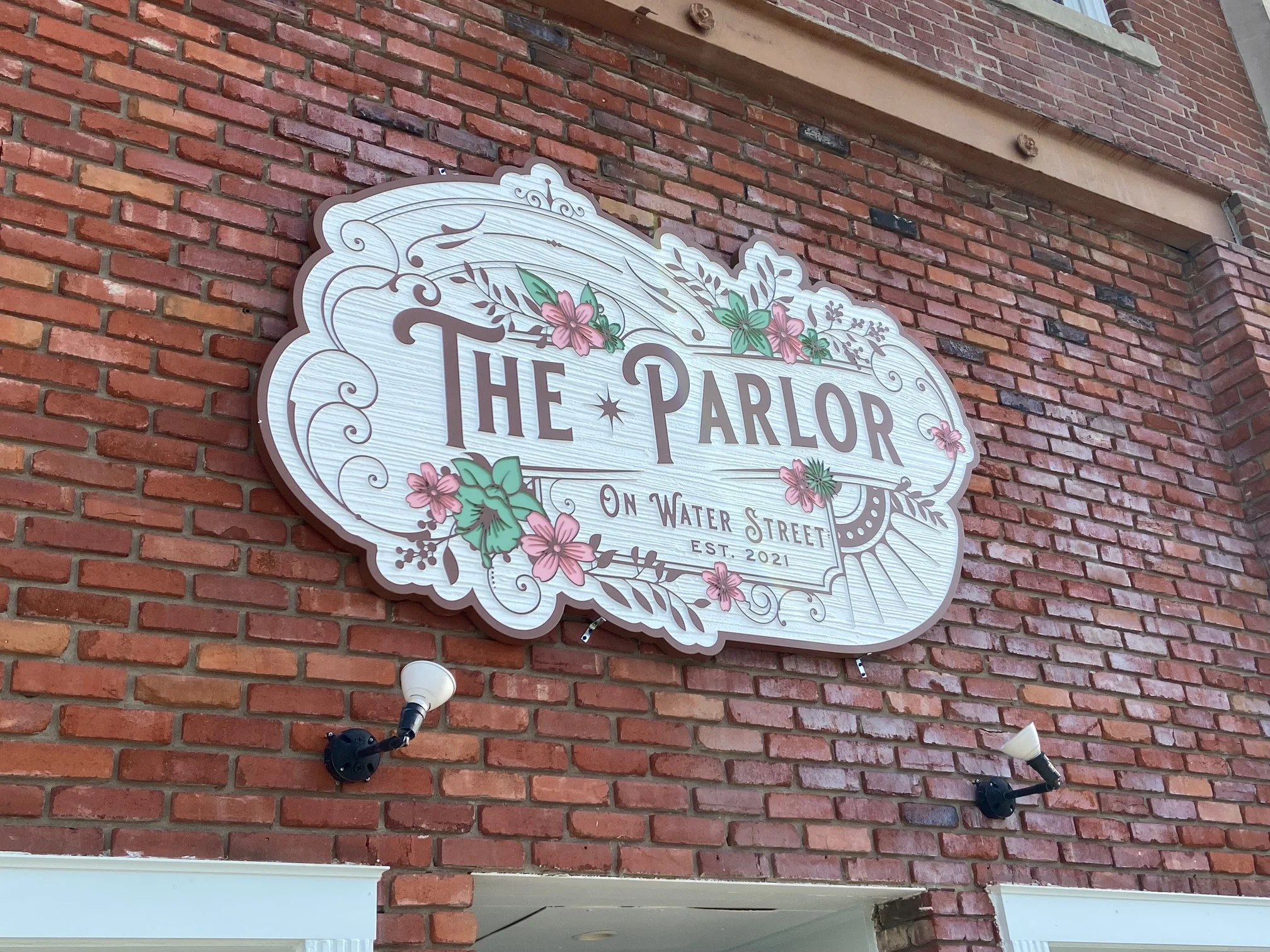 carved wooden sign