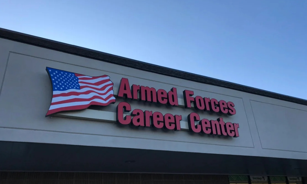 Armed Forces Career Center Storefront Sign