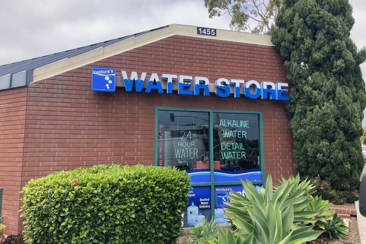 water store custom storefront signage