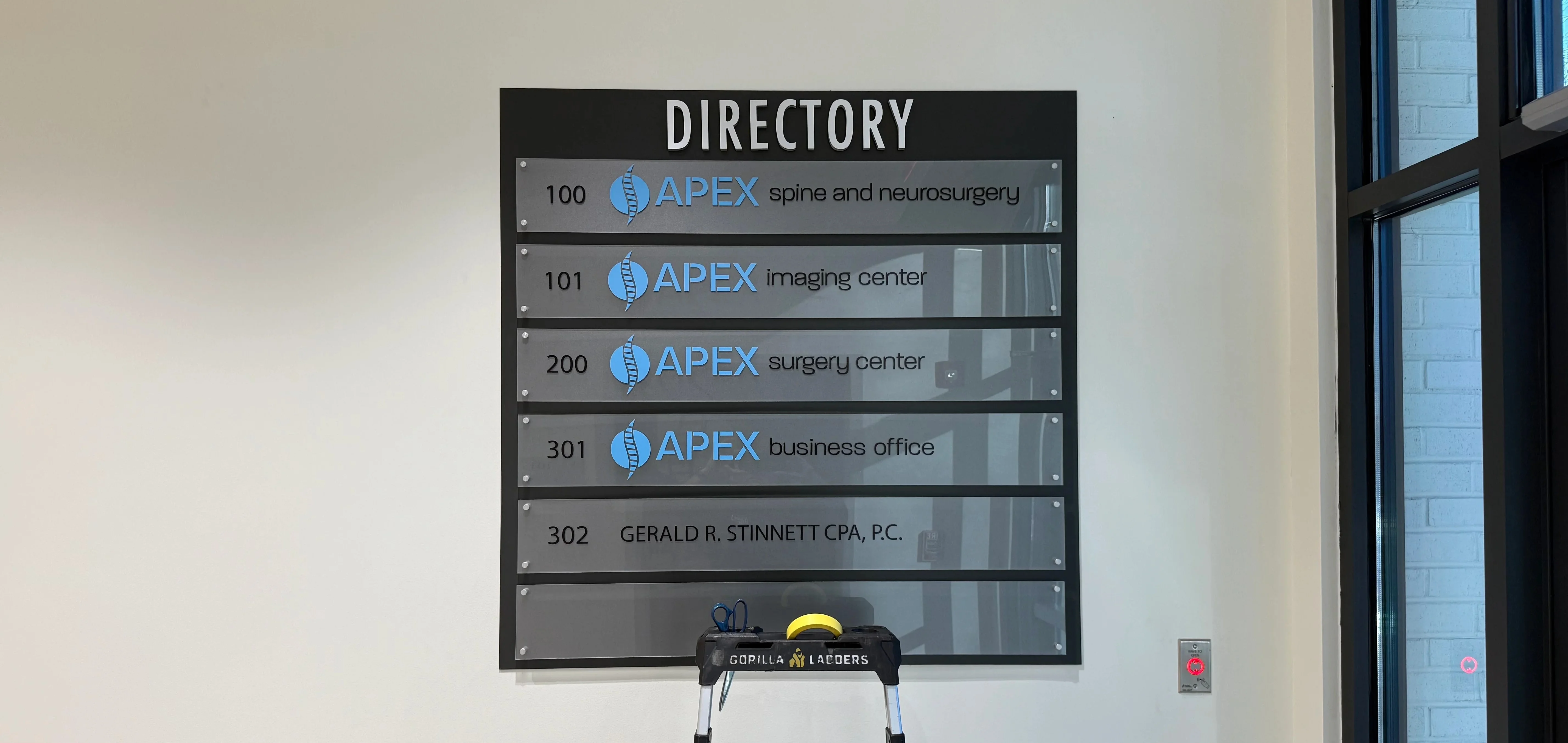 APEX indoor directory sign