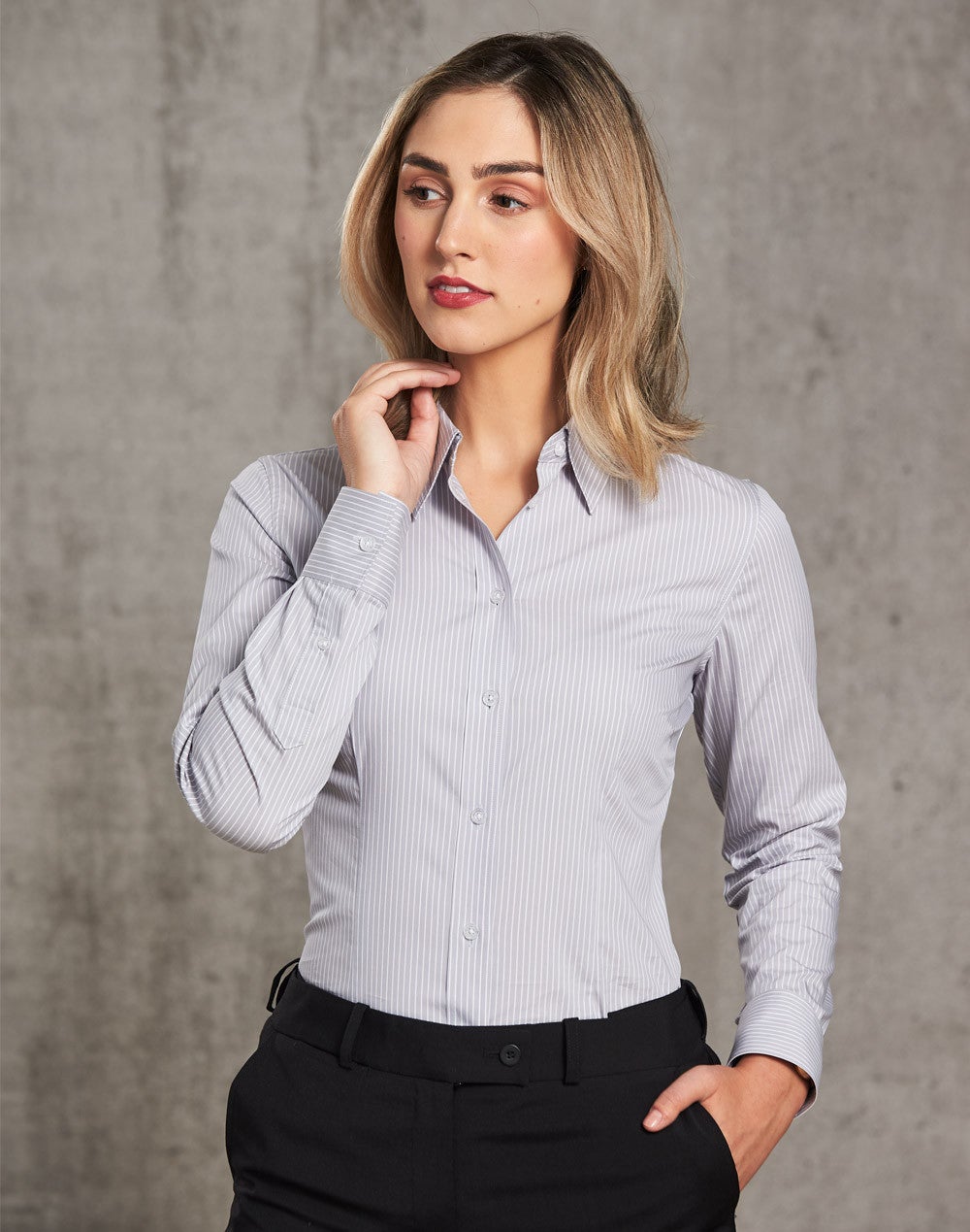 Ticking Strip Long Sleeve Shirt