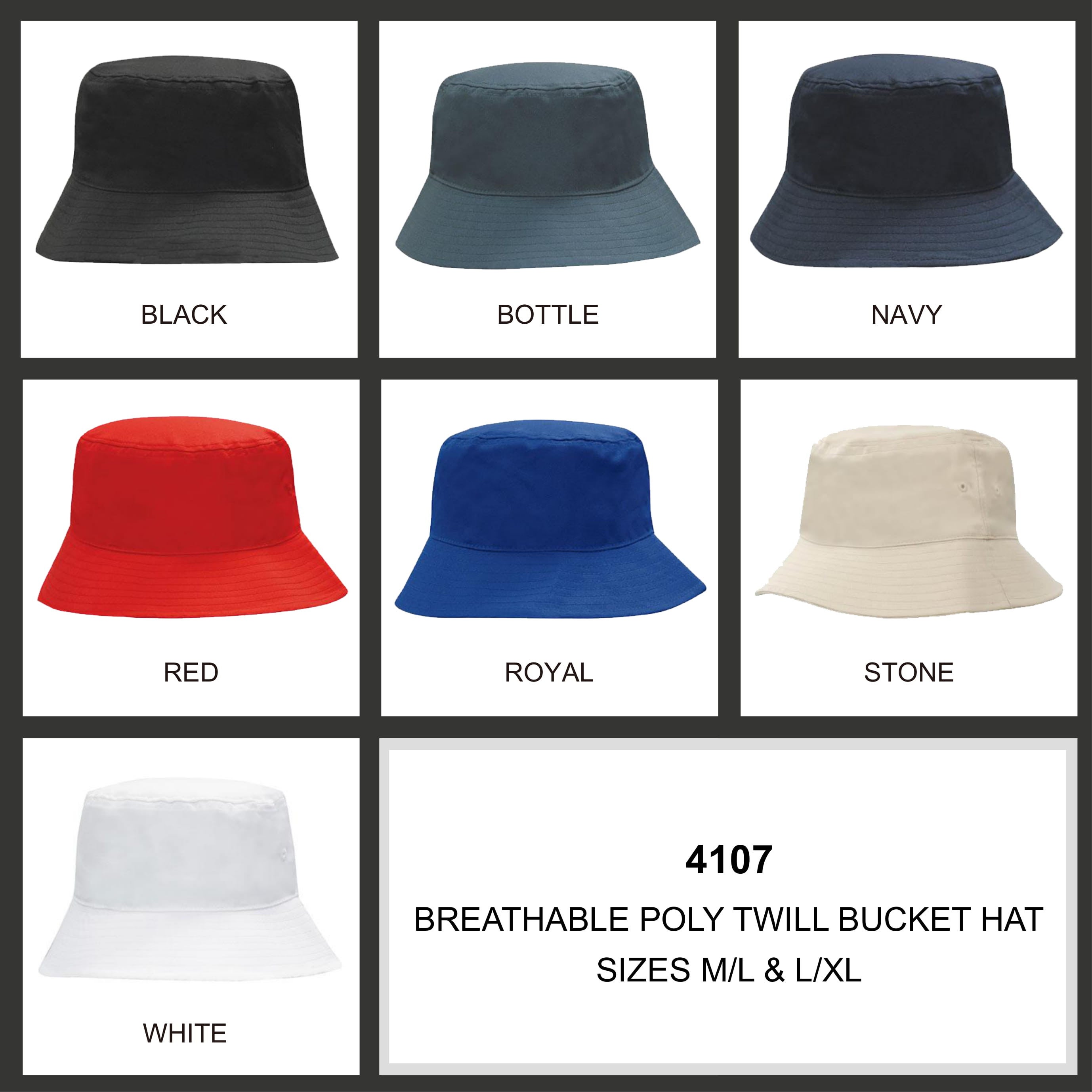 Breathable Poly Twill Bucket Hat