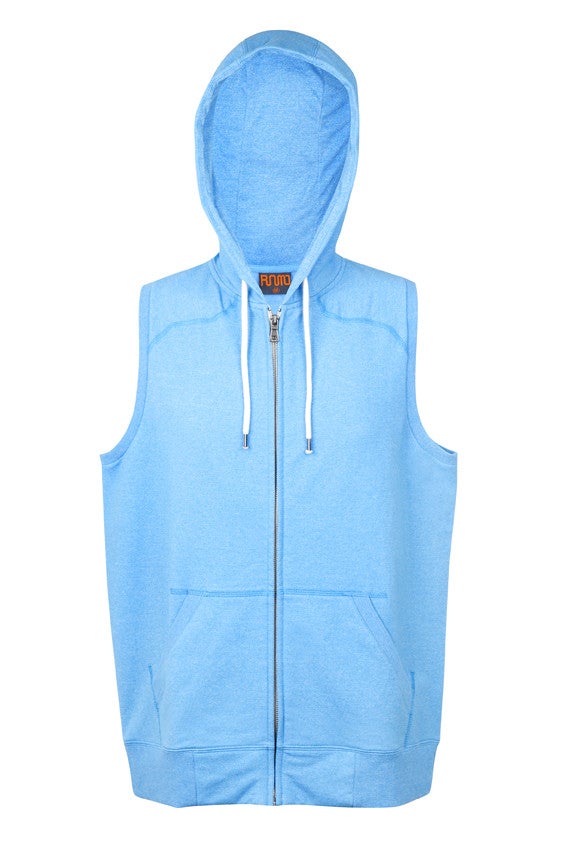 Mens Heather SLEEVELESS ZIP Hoodies - Greatness Range