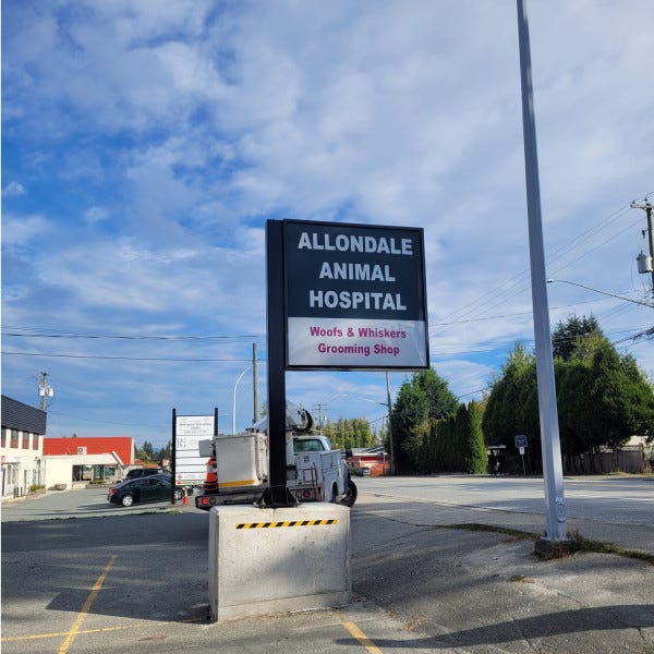 Pylon Sign "Alondale Animal Hospital"