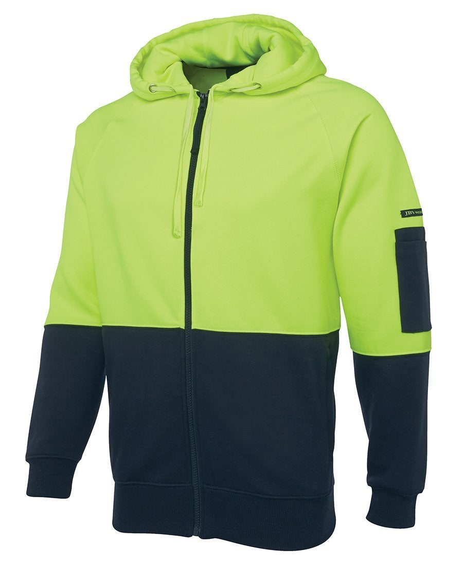 Hi Vis Full Zip Fleecy Hoodie