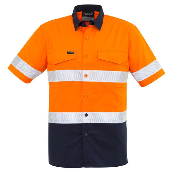 Custom Mens Rugged Cooling Taped Hi Vis S/S Spliced Shirt