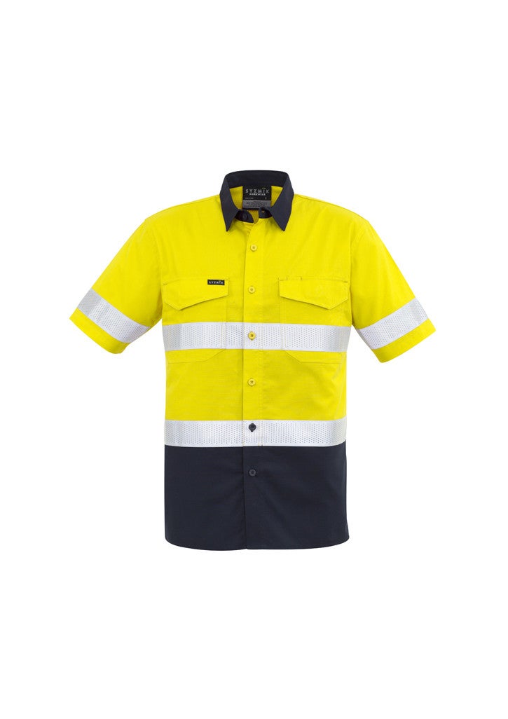 Mens Rugged Cooling Taped Hi Vis S/S Spliced Shirt