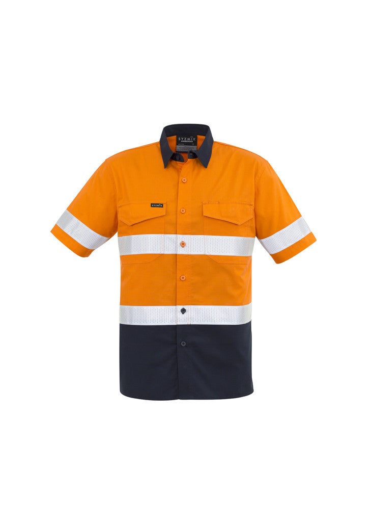 Mens Rugged Cooling Taped Hi Vis S/S Spliced Shirt