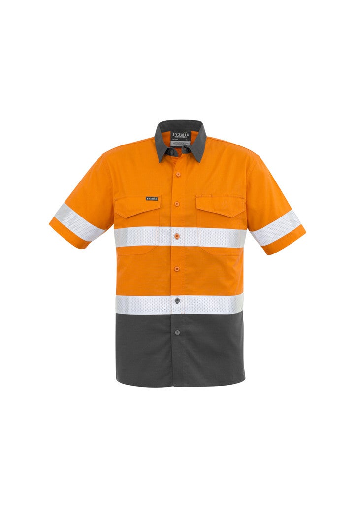 Mens Rugged Cooling Taped Hi Vis S/S Spliced Shirt