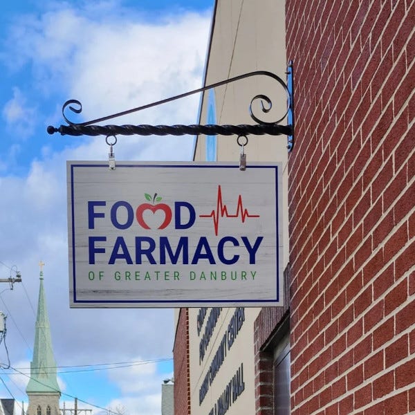 Food Pharmacy of Greater Danbury Hanging Sign