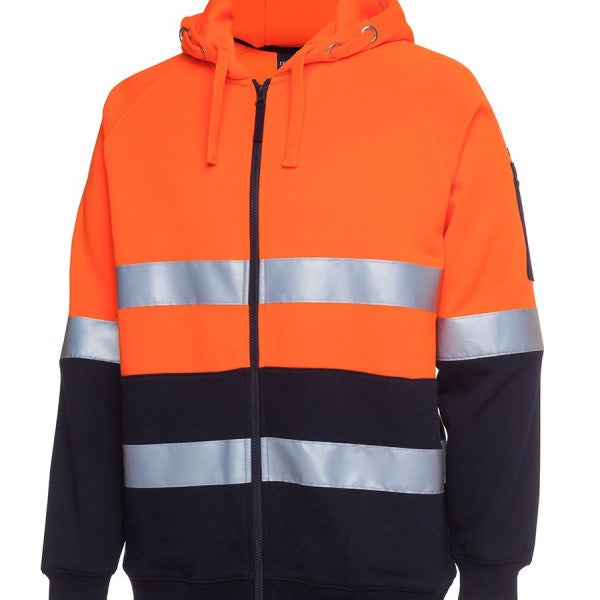 Custom Hi Vis (D+N) Full Zip Fleecy Hoodie