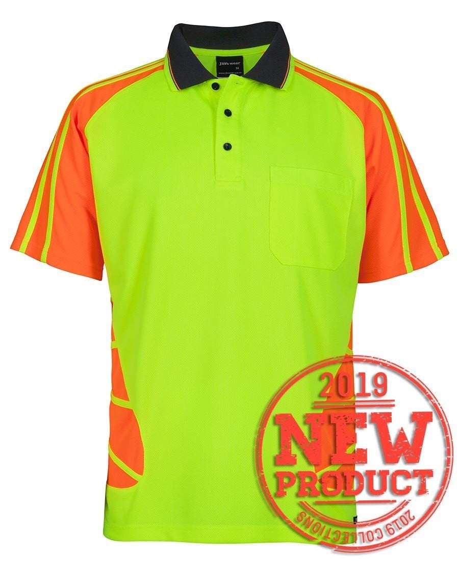 JB'S HI VIS S/S SPIDER POLO