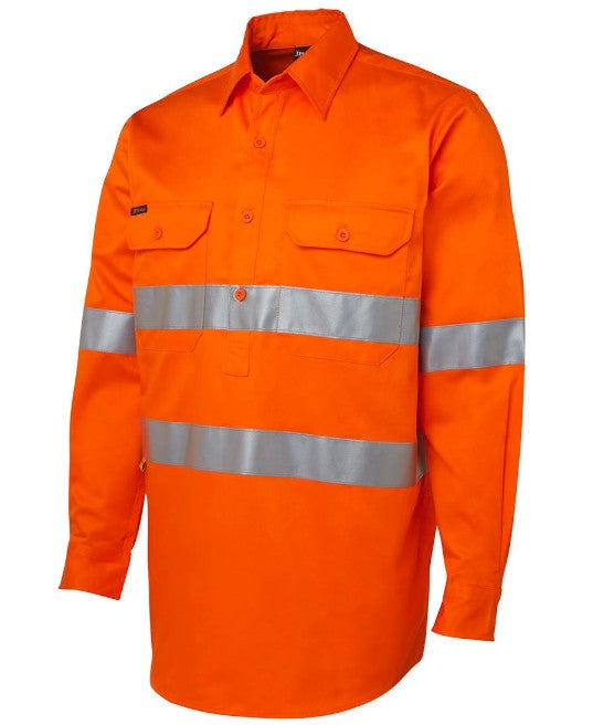 JB's Hi Vis (D+N) Close Front L/S Shirt 190g