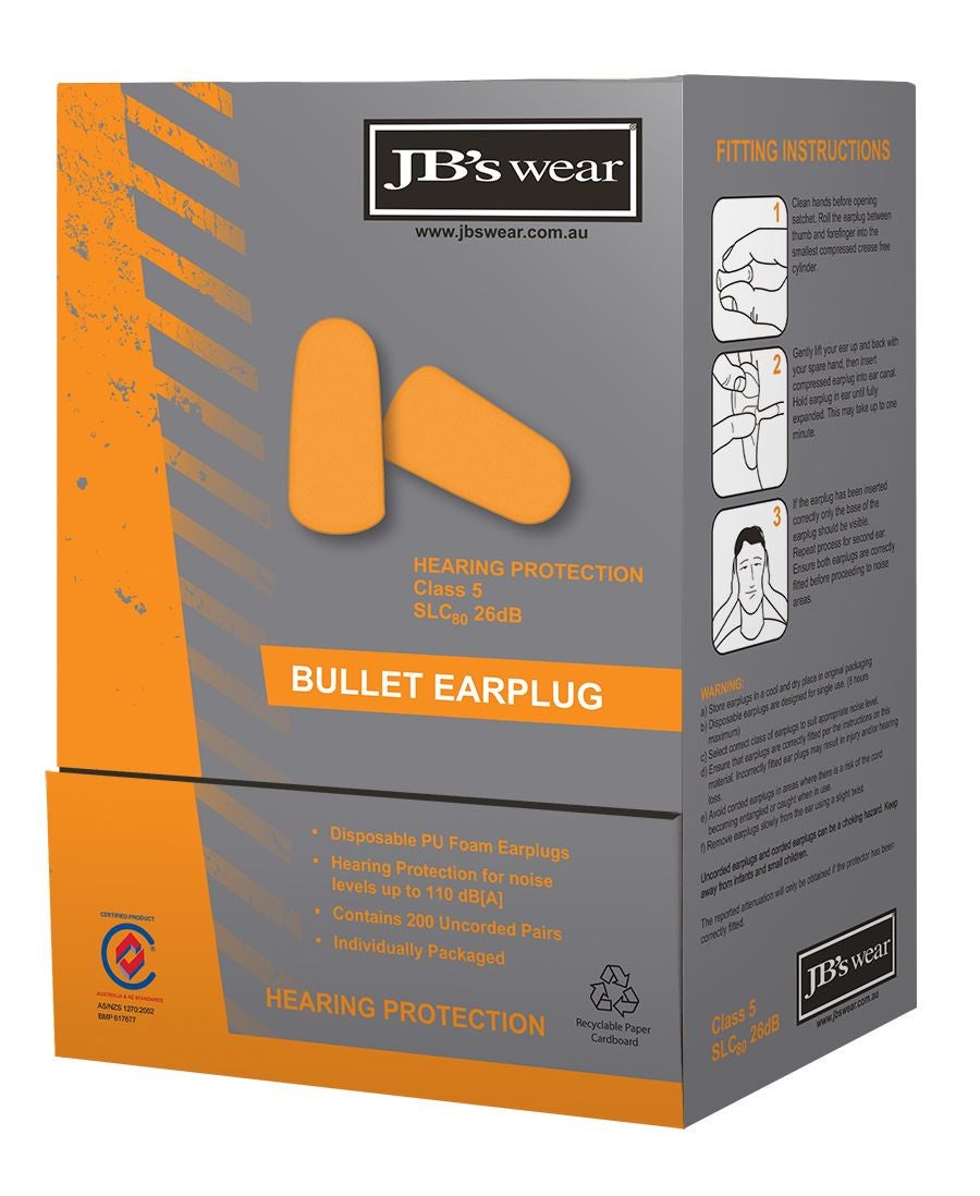 EARPLUG BULLET SHAPED EARPLUG (200PR)