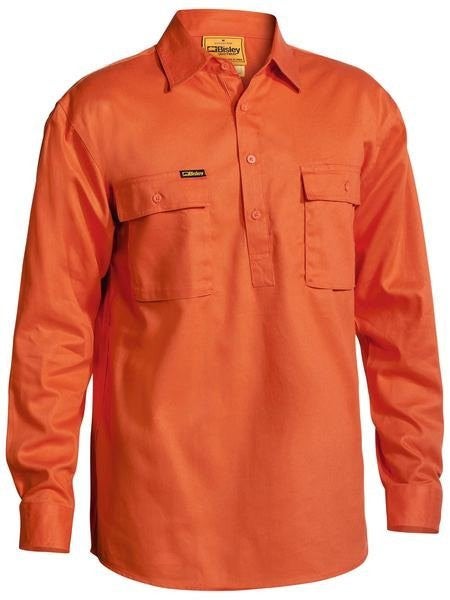 Bisley Closed Front Cotton Drill Shirt L/S