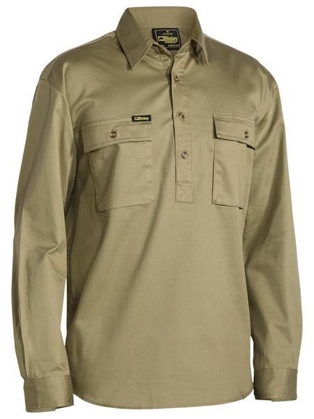 Bisley Closed Front Cotton Drill Shirt L/S