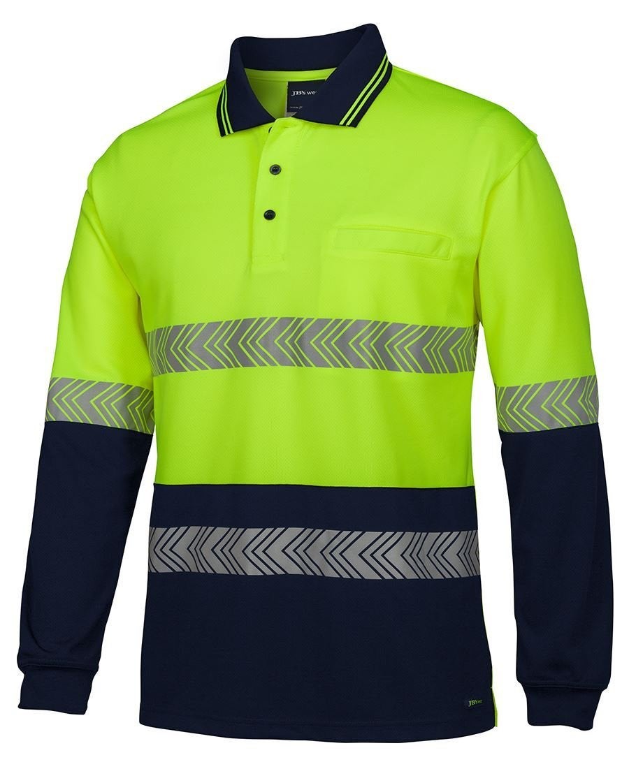 Hi Vis L/S Segemented tape Polo