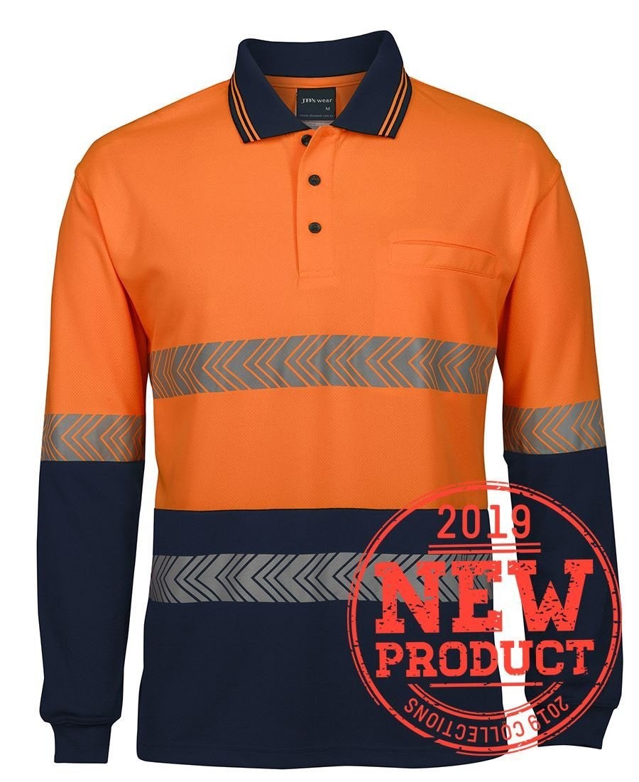 Hi Vis L/S Segemented tape Polo