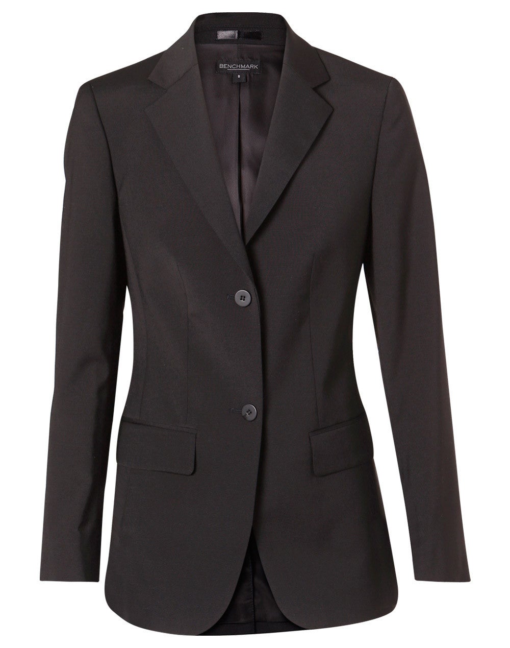 Wool Blend Stretch Mid Length Jacket