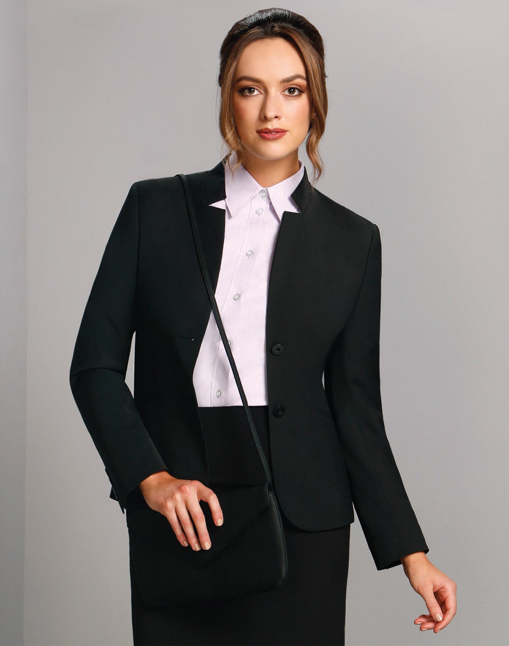 Wool Blend Stretch Reverse Lapel Jacket