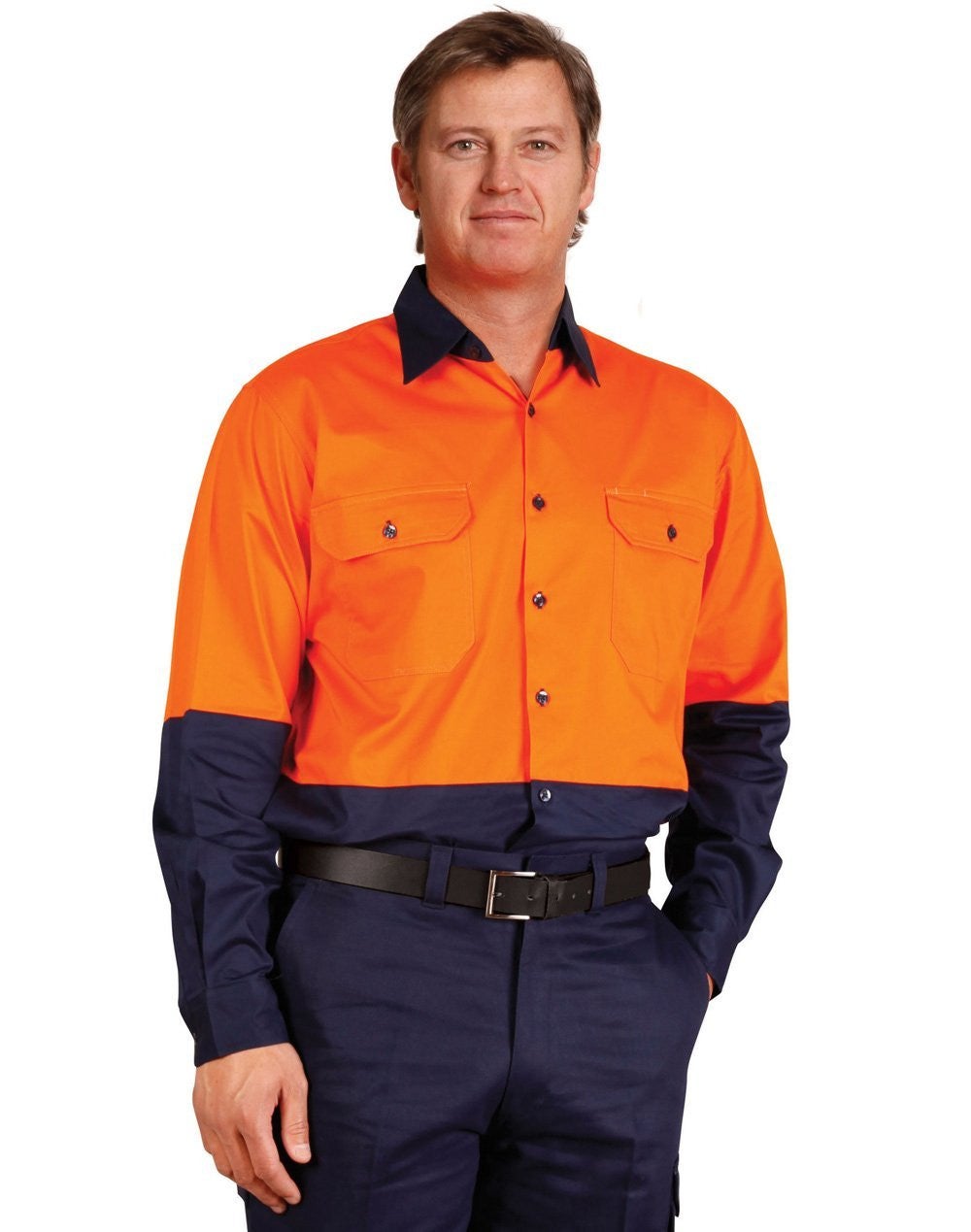 Hi Vis Cotton Twill Safety Shirt