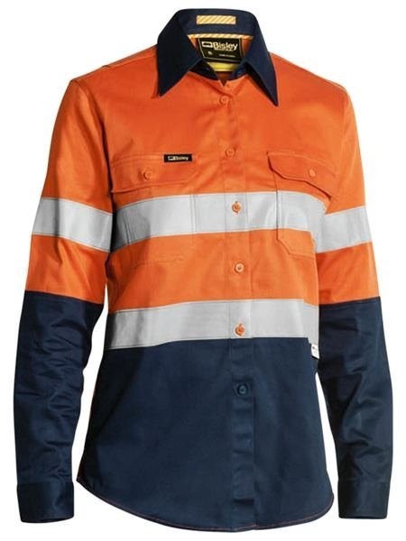 Womens Two Toned Hi Vis Industrial Shirt