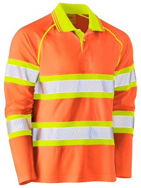 HI VIS TAPE DOUBLE MESH L/S POLO SHIRT