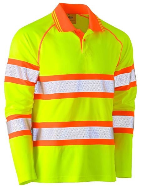 HI VIS TAPE DOUBLE MESH L/S POLO SHIRT