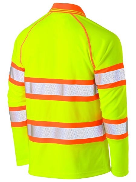 HI VIS TAPE DOUBLE MESH L/S POLO SHIRT