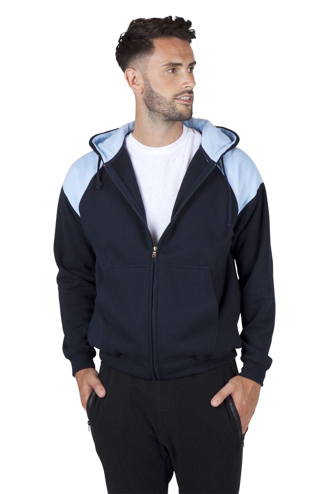 Mens Shoulder Contrast Hoodie