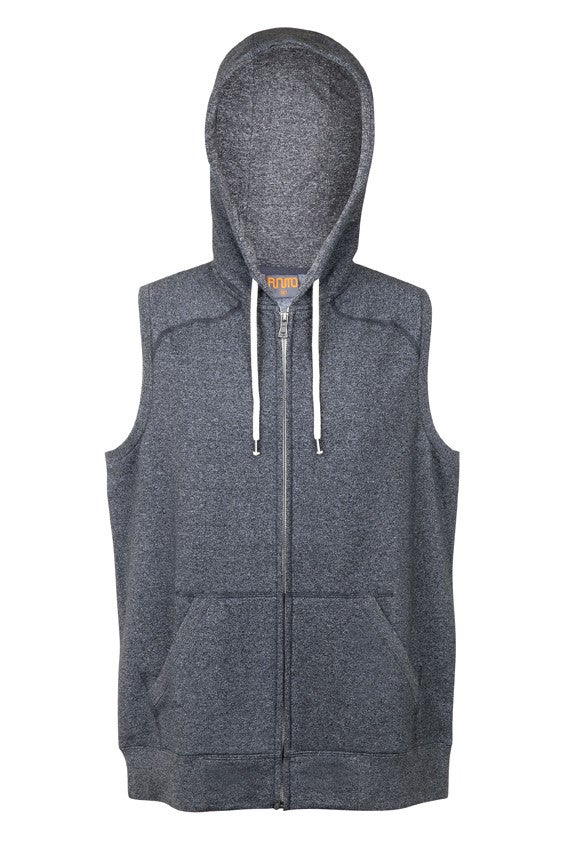 Mens Heather SLEEVELESS ZIP Hoodies - Greatness Range