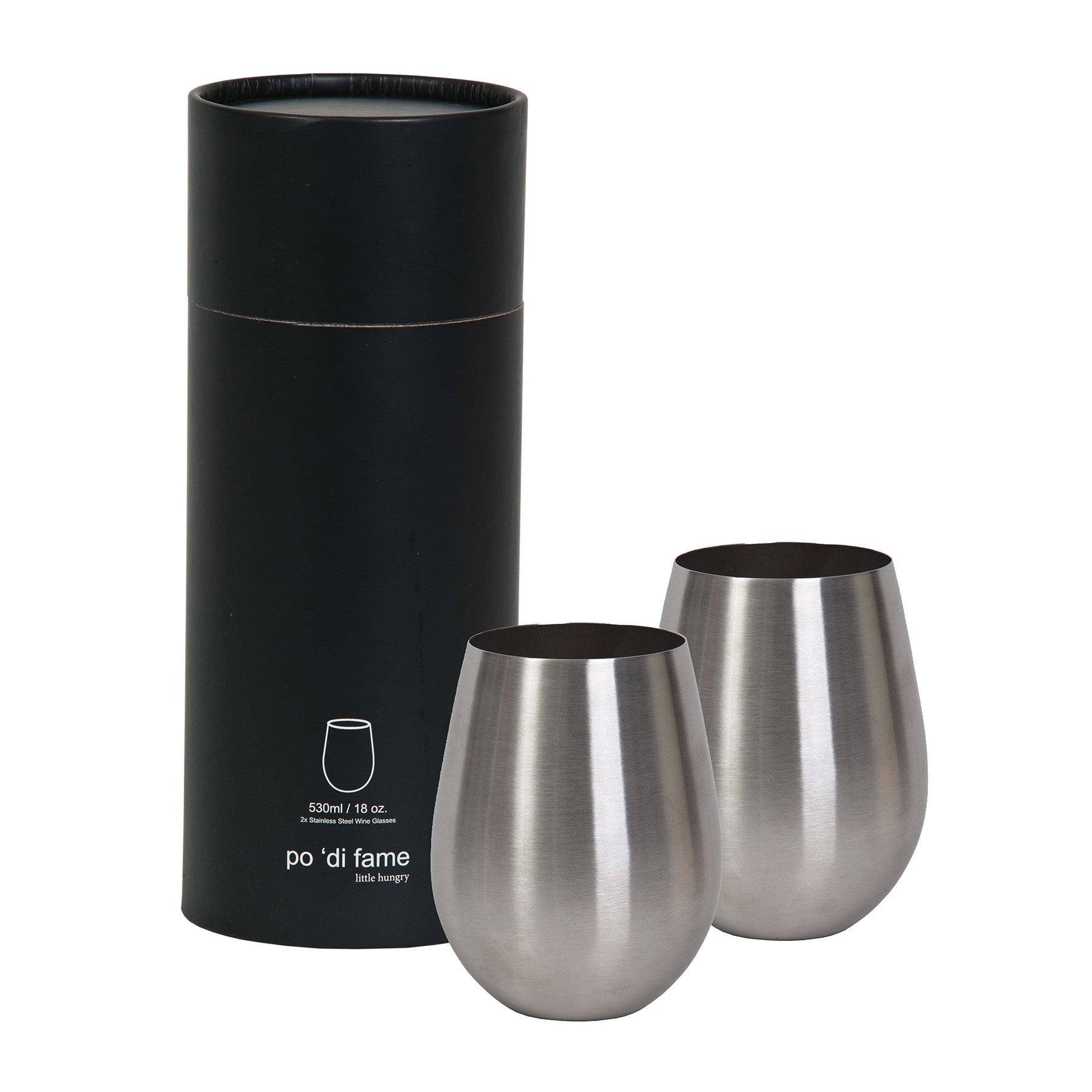 Stemless Stainless Steel Wine Glass Set