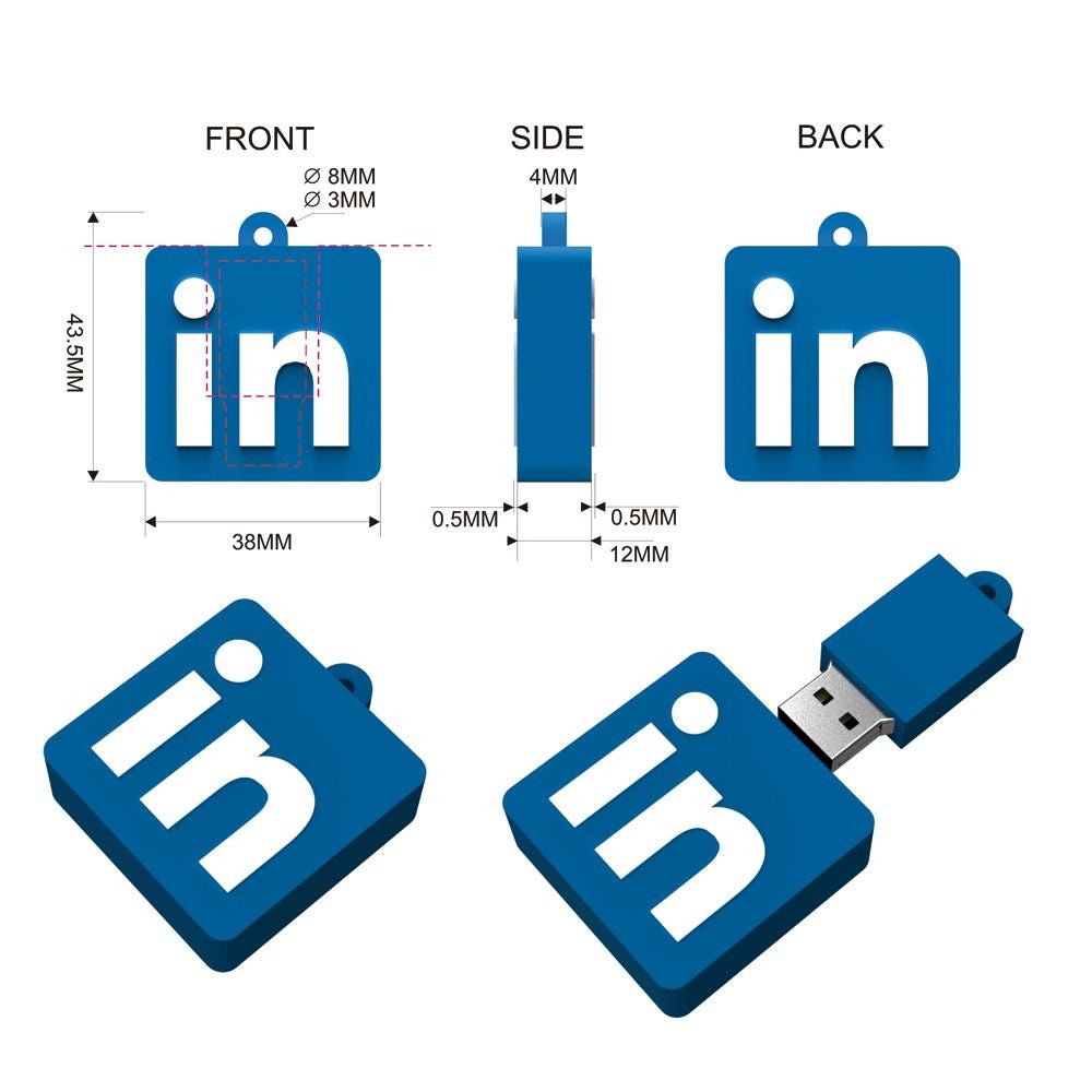 2D Custom Shape USB Flash Drive