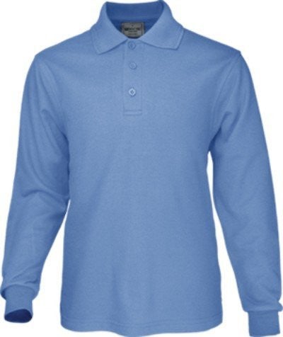 Bocini Long Sleeve Polo with Ribbed Cuff