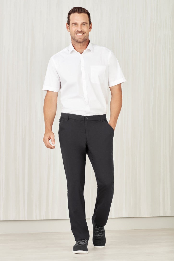 Mens Comfort Waist Flat Front Pant