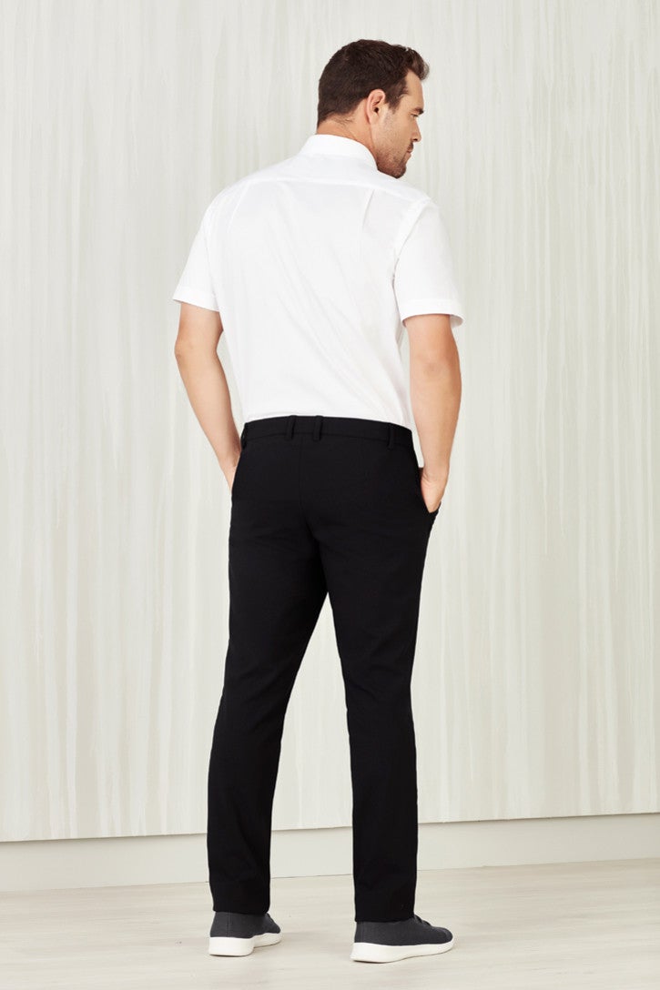 Mens Comfort Waist Flat Front Pant