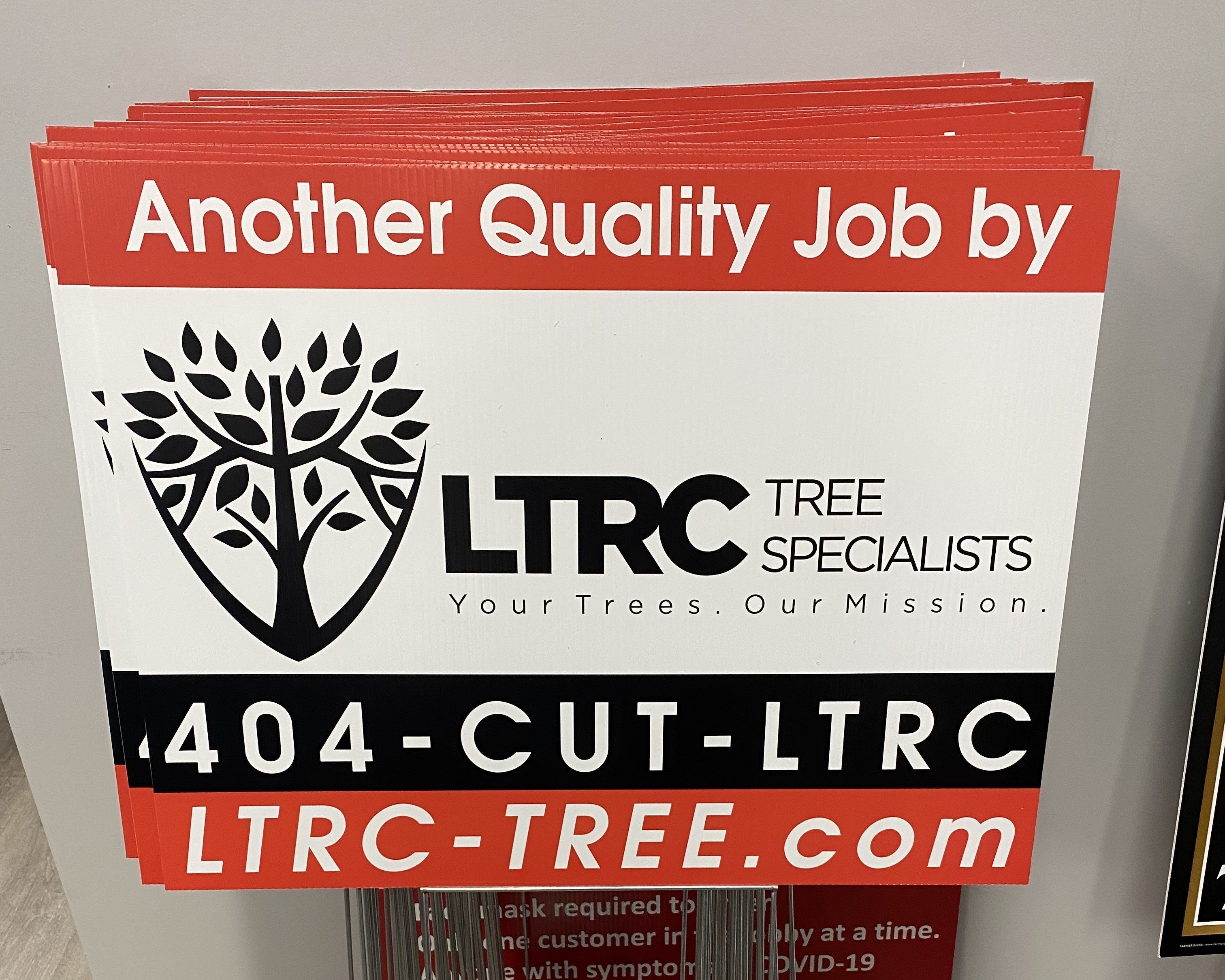 LTRC Tree Specialists yard sign by Signarama Roswell