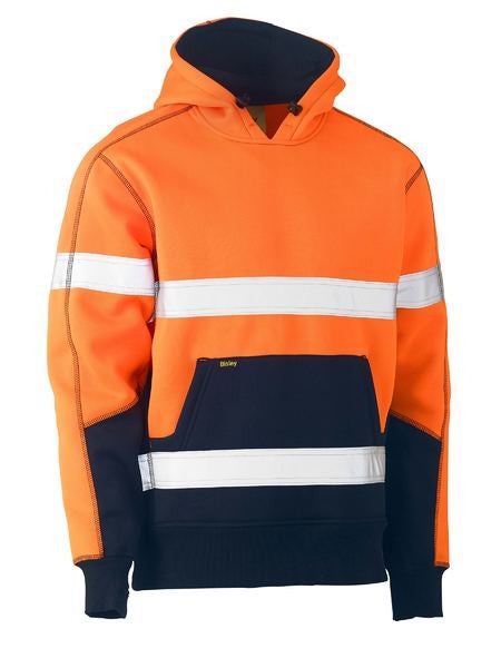 Taped Hi Vis Two Tone Fleece Pullover Hoodie