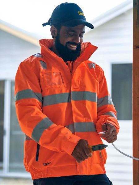 TAPED HI VIS WET WEATHER BOMBER JACKET