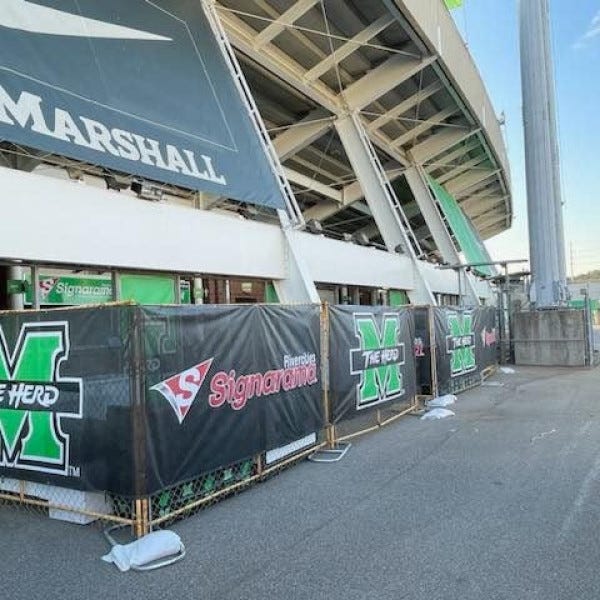 mu stadium mesh banners