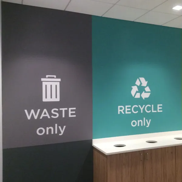 Waltham Thermo Fisher wall graphics cafe