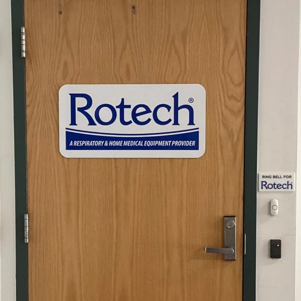 Southborough Rotech door and delivery sign