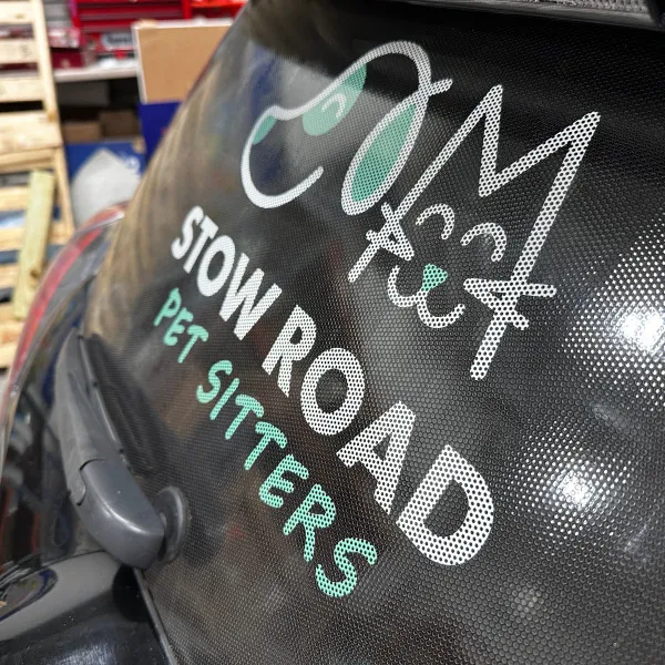 Stow Road Pet Sitters rear window perf Stow MA
