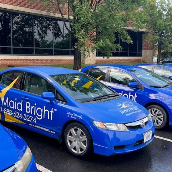 Commercial fleet wraps for Maid Bright in Herndon Reston area