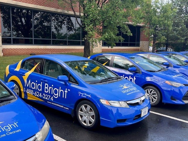 Commercial fleet wraps for Maid Bright in Herndon Reston area