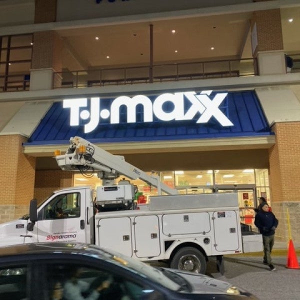 LED Sign Retrofit in Towson, Maryland for TJ Maxx
