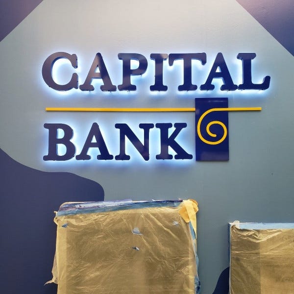 Capital bank backlit