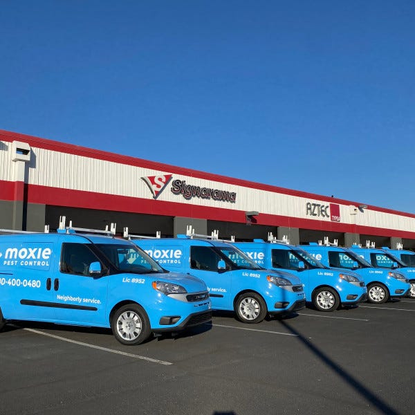 Moxie Pest Control fleet vehicle graphics outside arcadia signarama 602.954.4680 http://www.ArcadiaSignarama.com