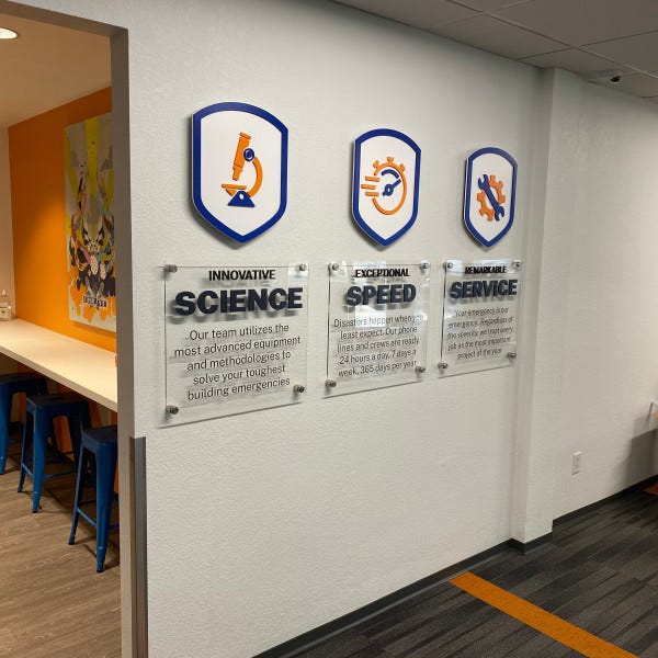 Interior Signage for RHQ Restoration board room designs 602.954.4680 http://www.ArcadiaSignarama.com