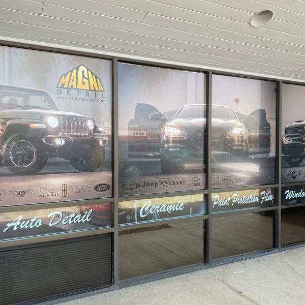 Magna Car and offroad Detail vinyl window graphics that really sell the business and create super value created and installed 602.954.4680 or online at http://www.ArcadiaSignarama.com